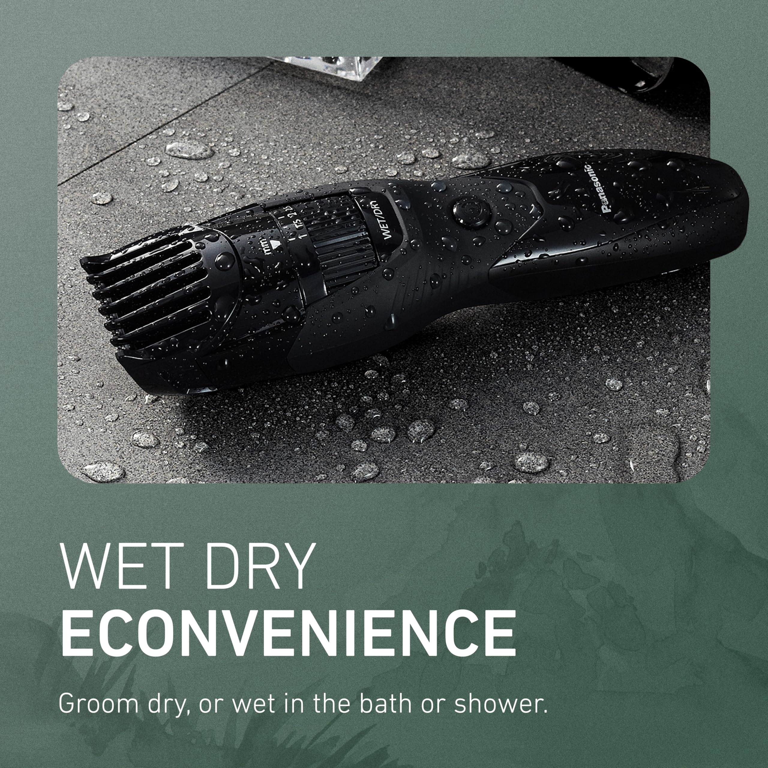 Panasonic ER-GB42-K cordless use with 50-minute battery on a full charge.