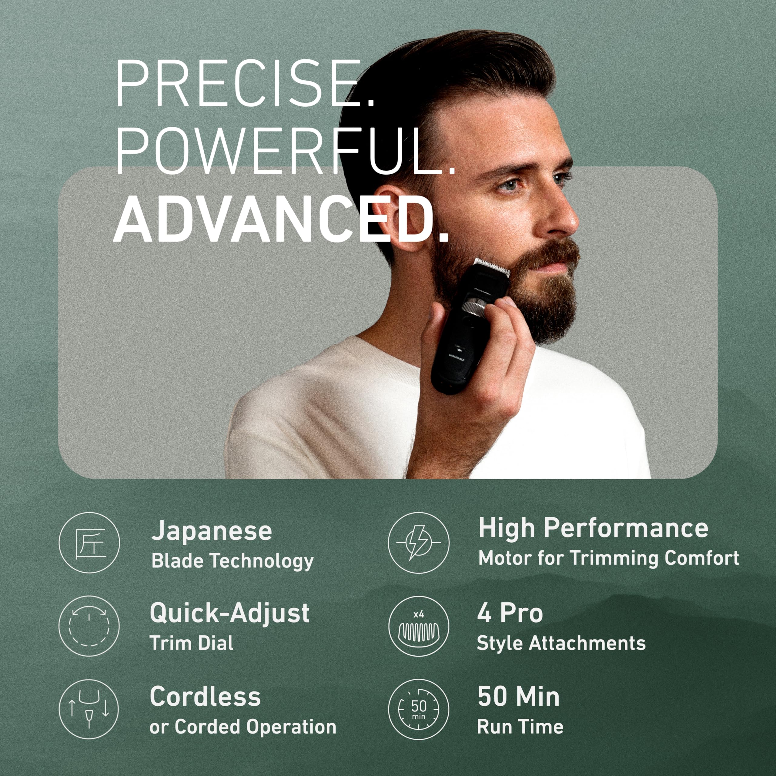 Panasonic ER-GB96-K with 58-length dial showing precise length control.