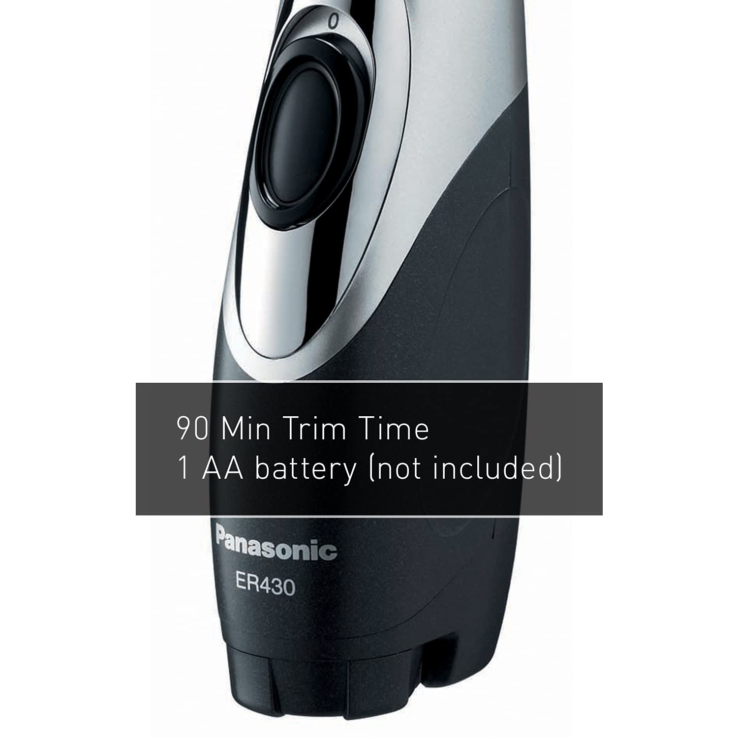 Panasonic ER430K mirrored cap helps locate stray hairs.