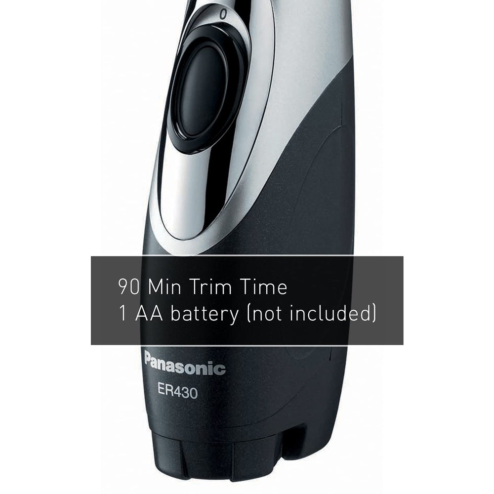 Panasonic ER430K mirrored cap helps locate stray hairs.