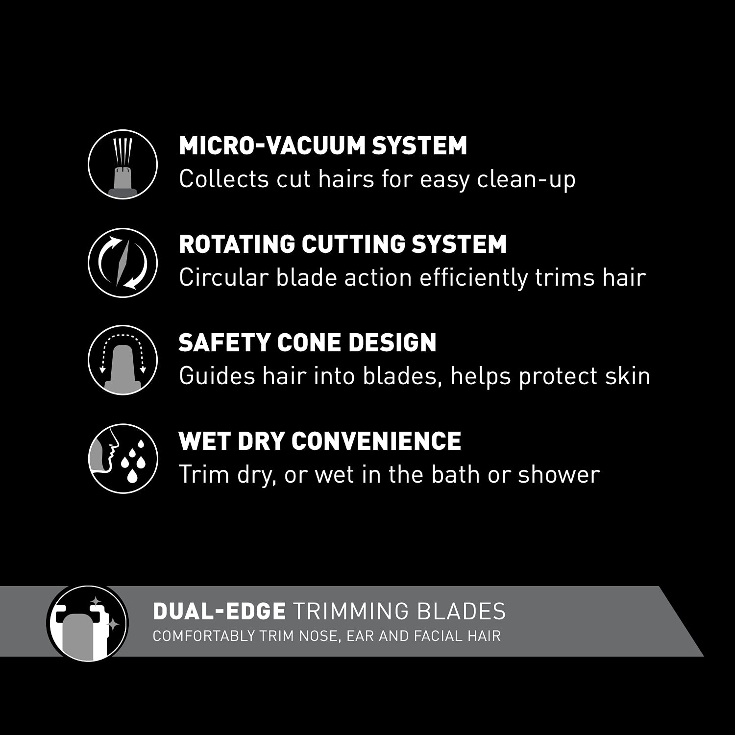 Panasonic ER430K wet-dry use lets you groom in any setting.