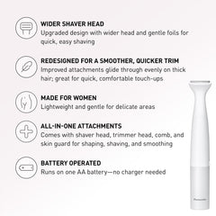 Panasonic ES-WV62-H shaver head wider for faster, closer shaving.