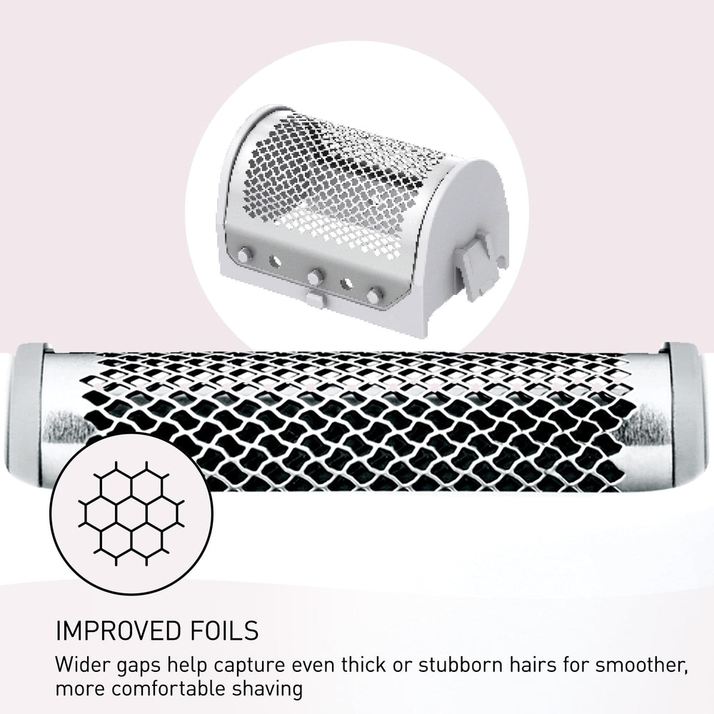 Panasonic ES-WV62-H skin guard attachment reduces irritation during trimming.