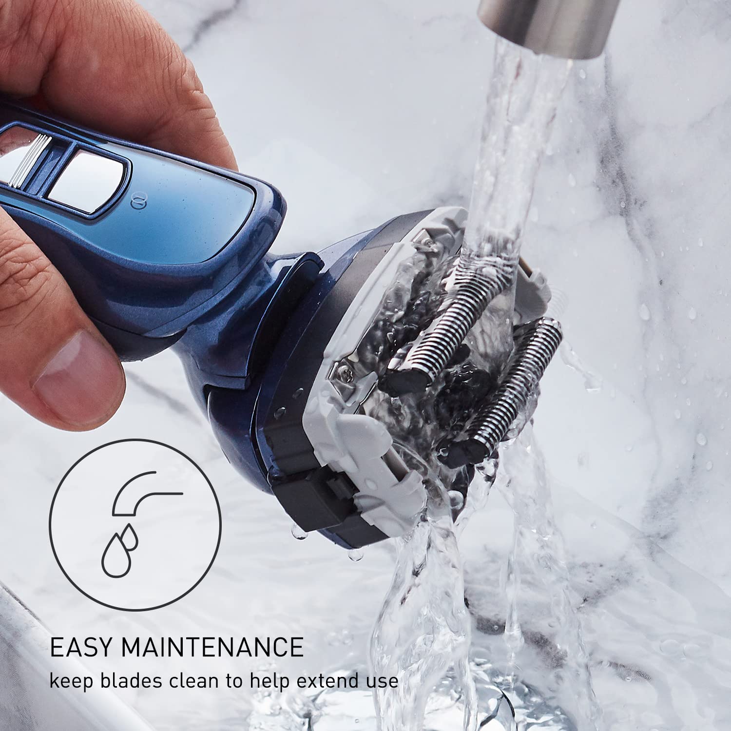 Panasonic foil installation shows easy snap-in replacement.