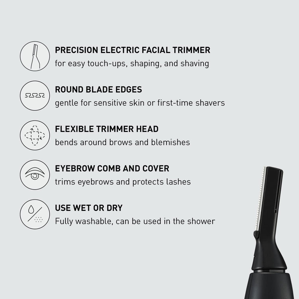 Panasonic GM40-K eyebrow attachments enable neat brow shaping and tidy edges.