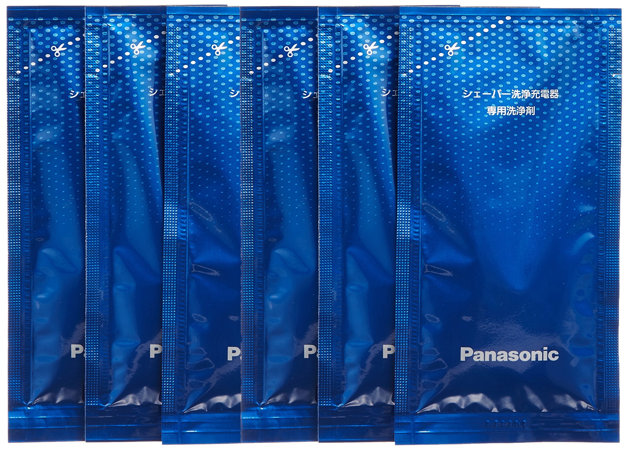 Panasonic LAMDASH shaver cleaner set with six bottles for routine maintenance.