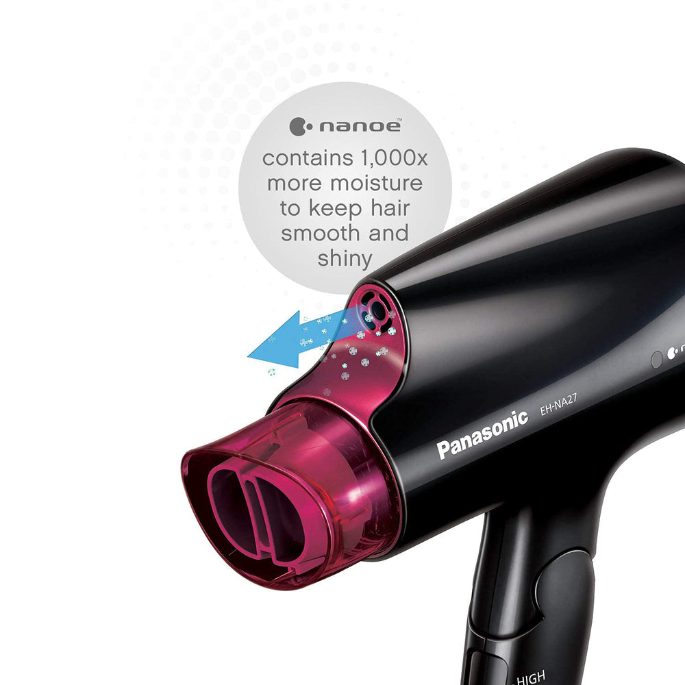 Panasonic EH-NA27-K 1400W power enables quick, even drying on all hair types.