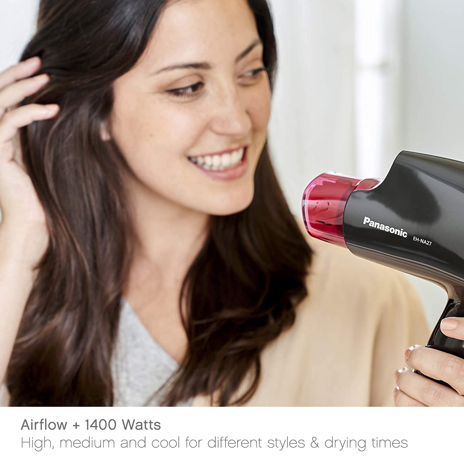 Panasonic EH-NA27-K 5.5-foot cord offers flexible reach during styling.