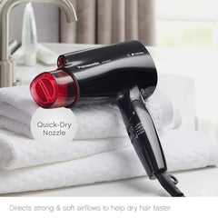 Panasonic nanoe technology adds moisture ions during styling for smoother hair.