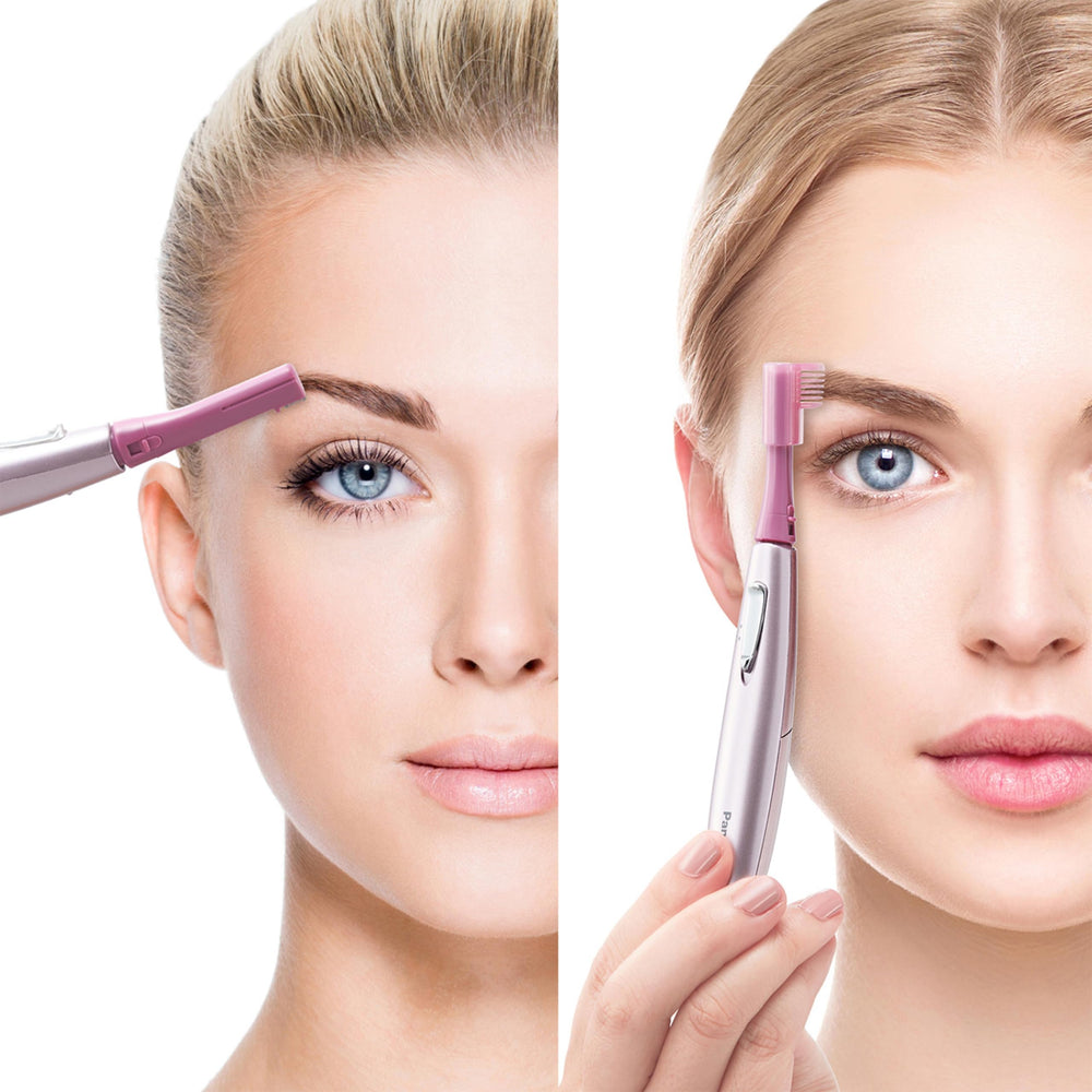 Panasonic two eyebrow attachments snap on for precise shaping.
