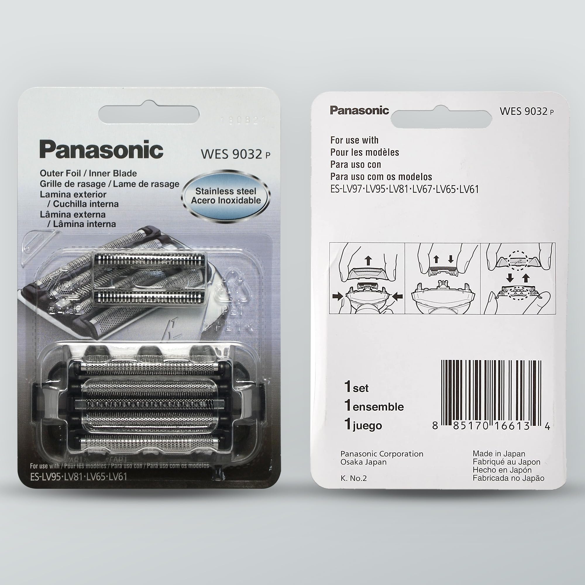 Panasonic WES9032P outer foil detail highlighting micro-thin, hypoallergenic surface for comfort