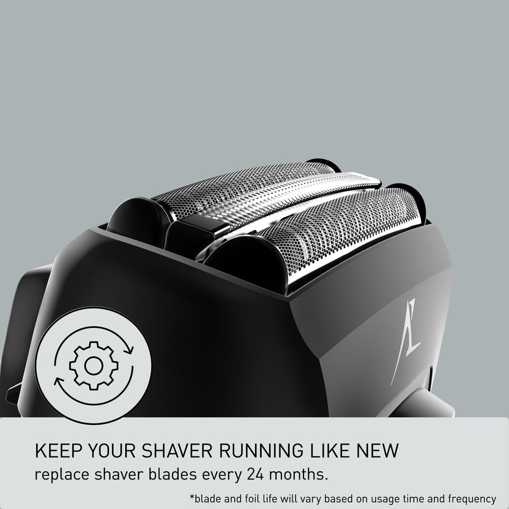 Installation snap-in step for quick blade replacement.