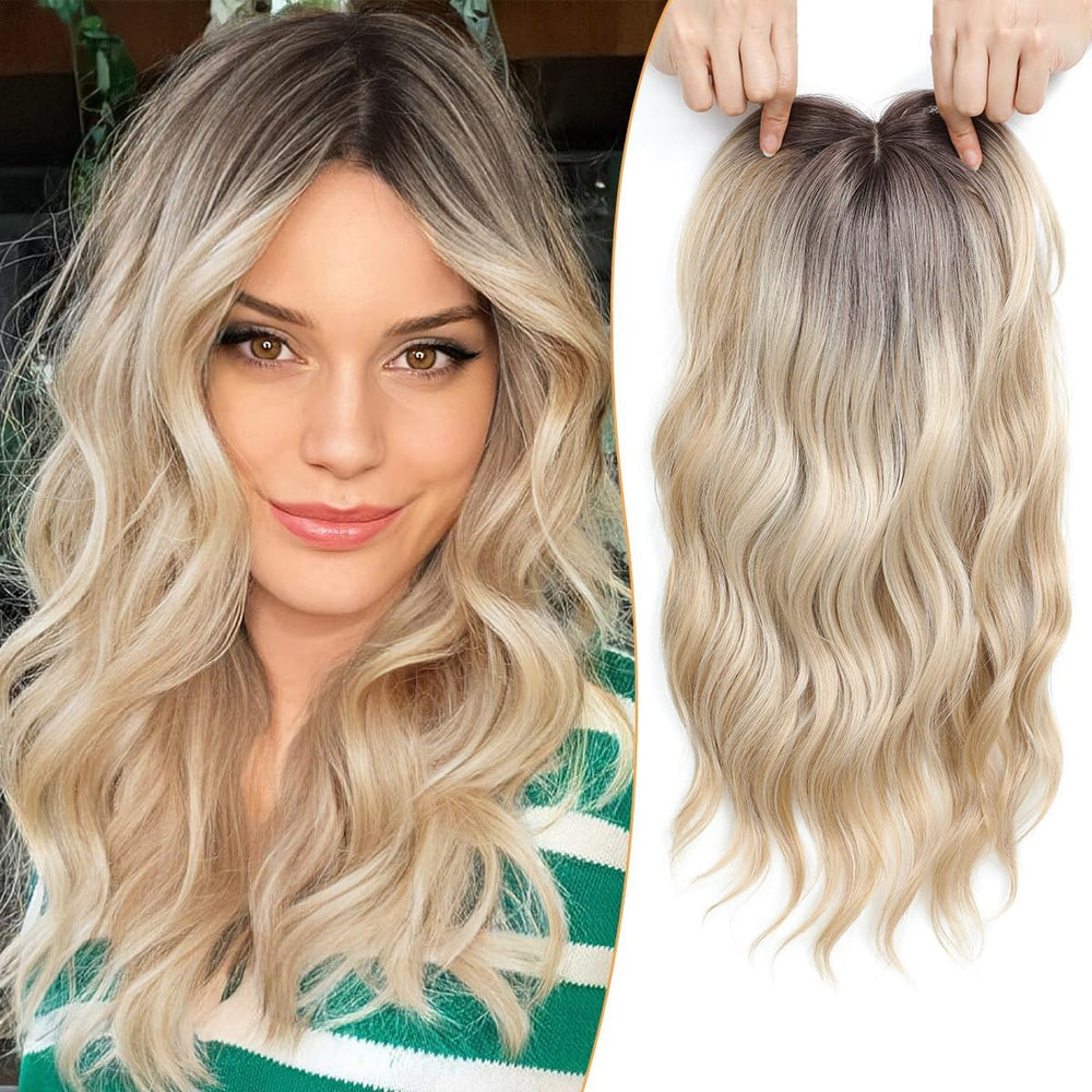 Paneway hair topper ombre dark root to blonde blends color for natural daily wear.