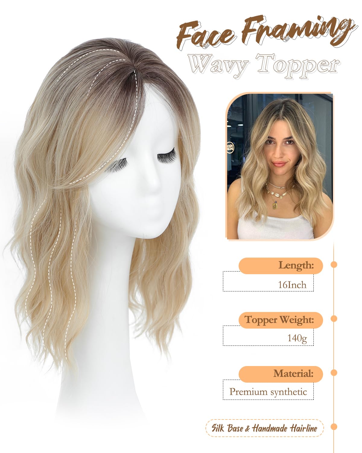 Paneway lightweight silk base with clips keeps toppers secure all day.