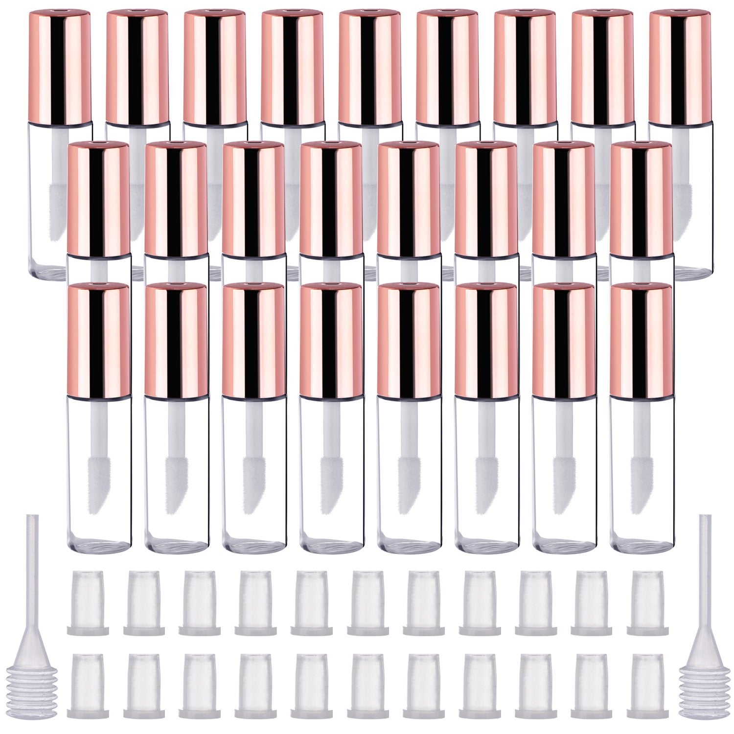 Pangda empty lip gloss tube with rose gold cap for portable use