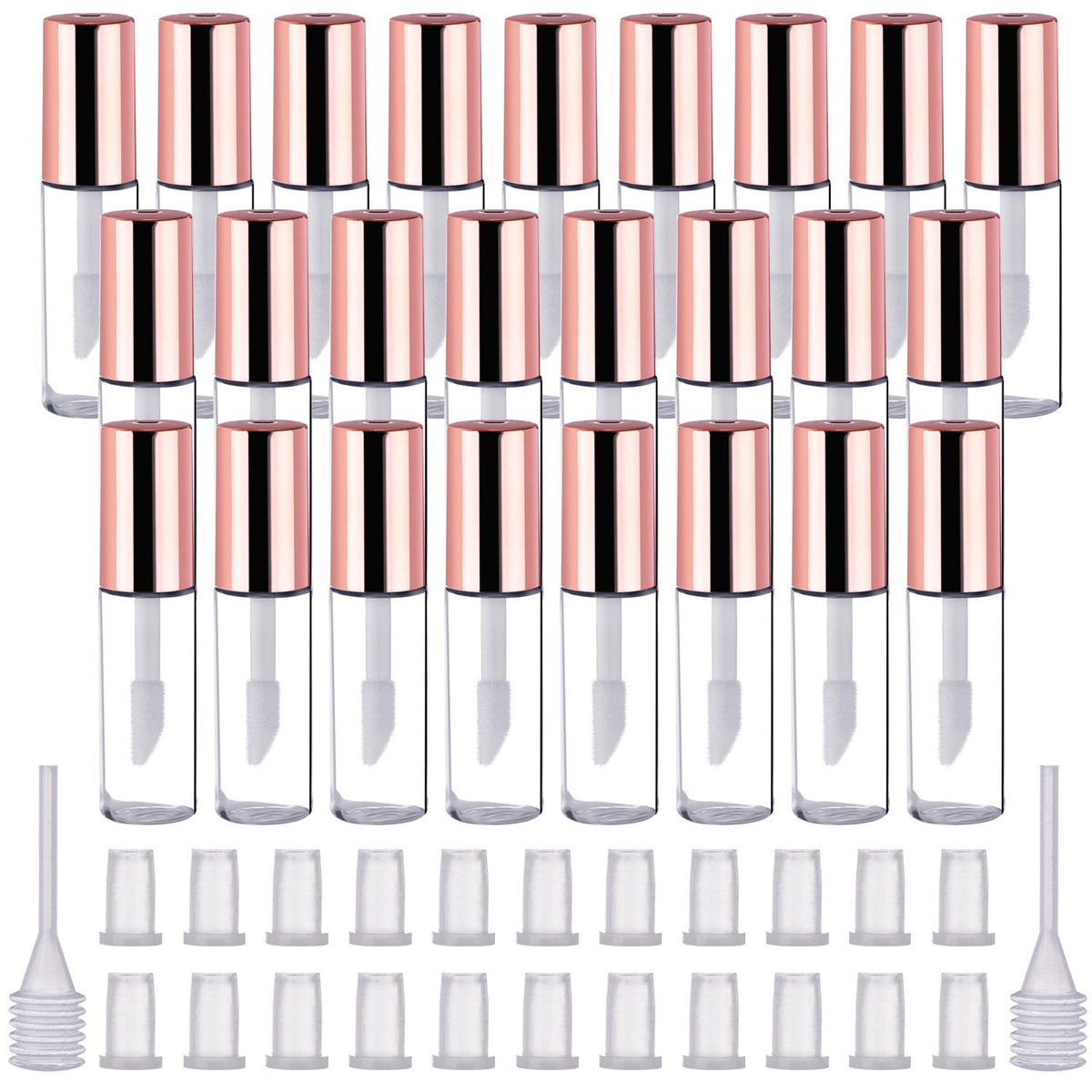 Pangda empty lip gloss tube with rose gold cap for portable use
