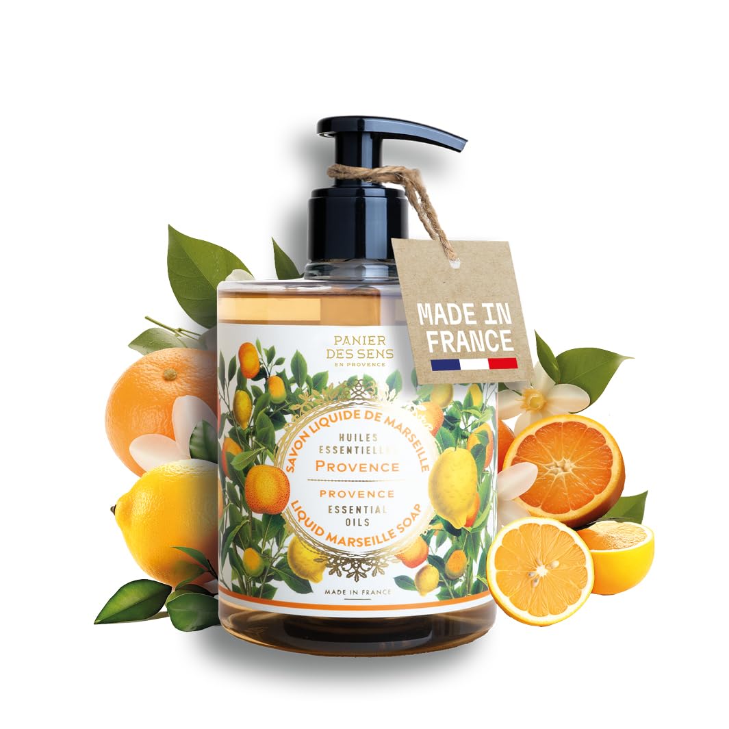 Panier des Sens Fresh Citrus hand soap bottle front view for daily use.