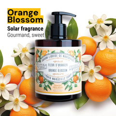 Panier des Sens orange blossom foam lather for soft hands.