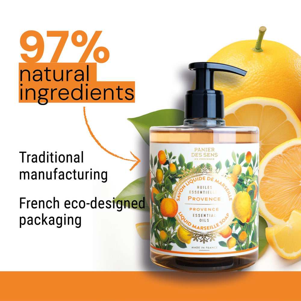 Refillable Panier des Sens bottle with recyclable packaging emphasis.