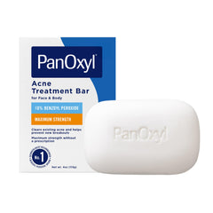 PanOxyl barra tratamiento 10% para combatir el acné en cara, espalda y pecho.