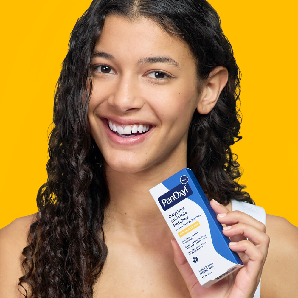 PanOxyl patch features Centella and Green Tea Extract for soothing care