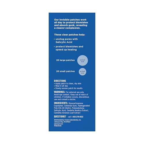Two sizes of PanOxyl patches for versatile blemish coverage