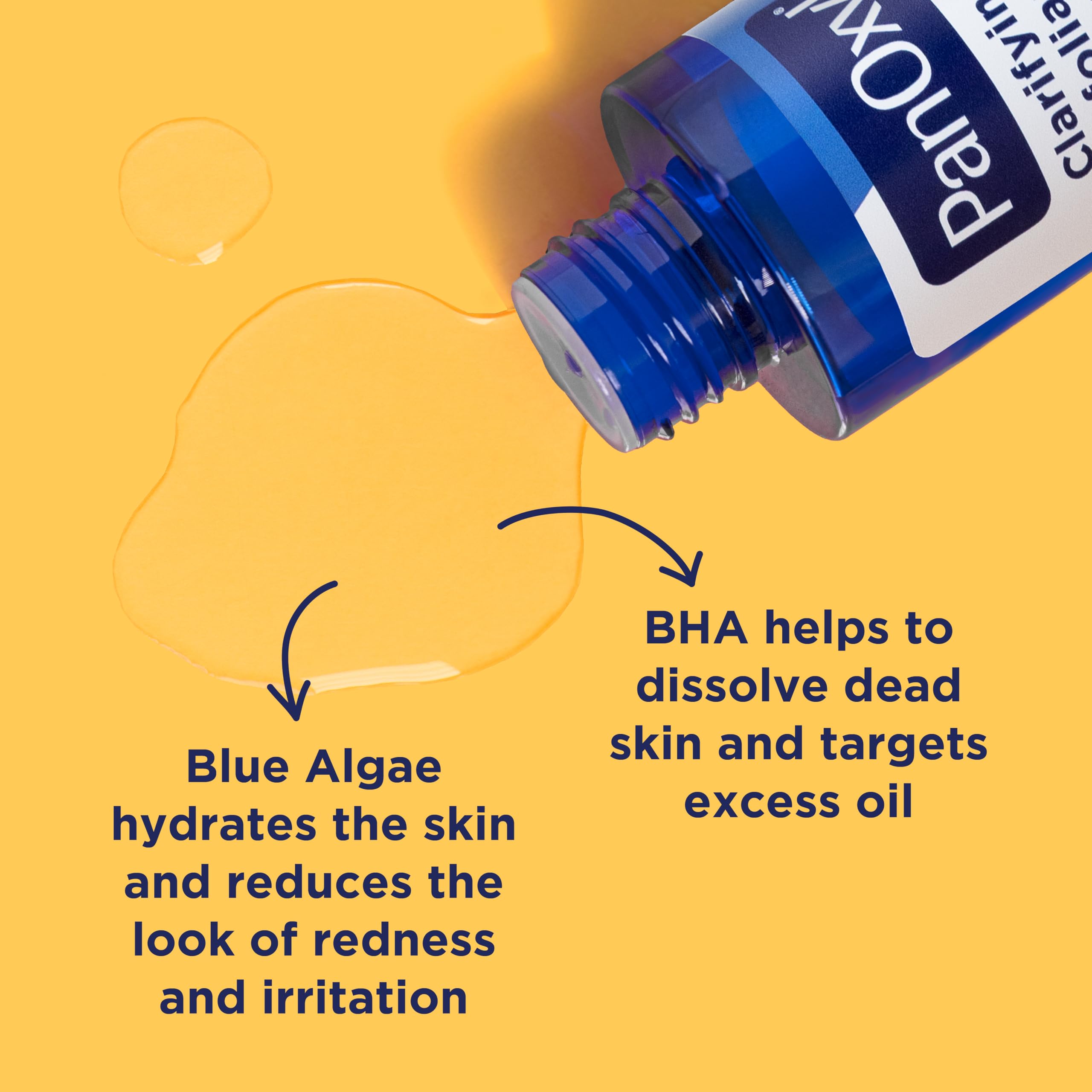PanOxyl y algas azules, ingredientes calmantes para reducir rojez asociadas con el acné.