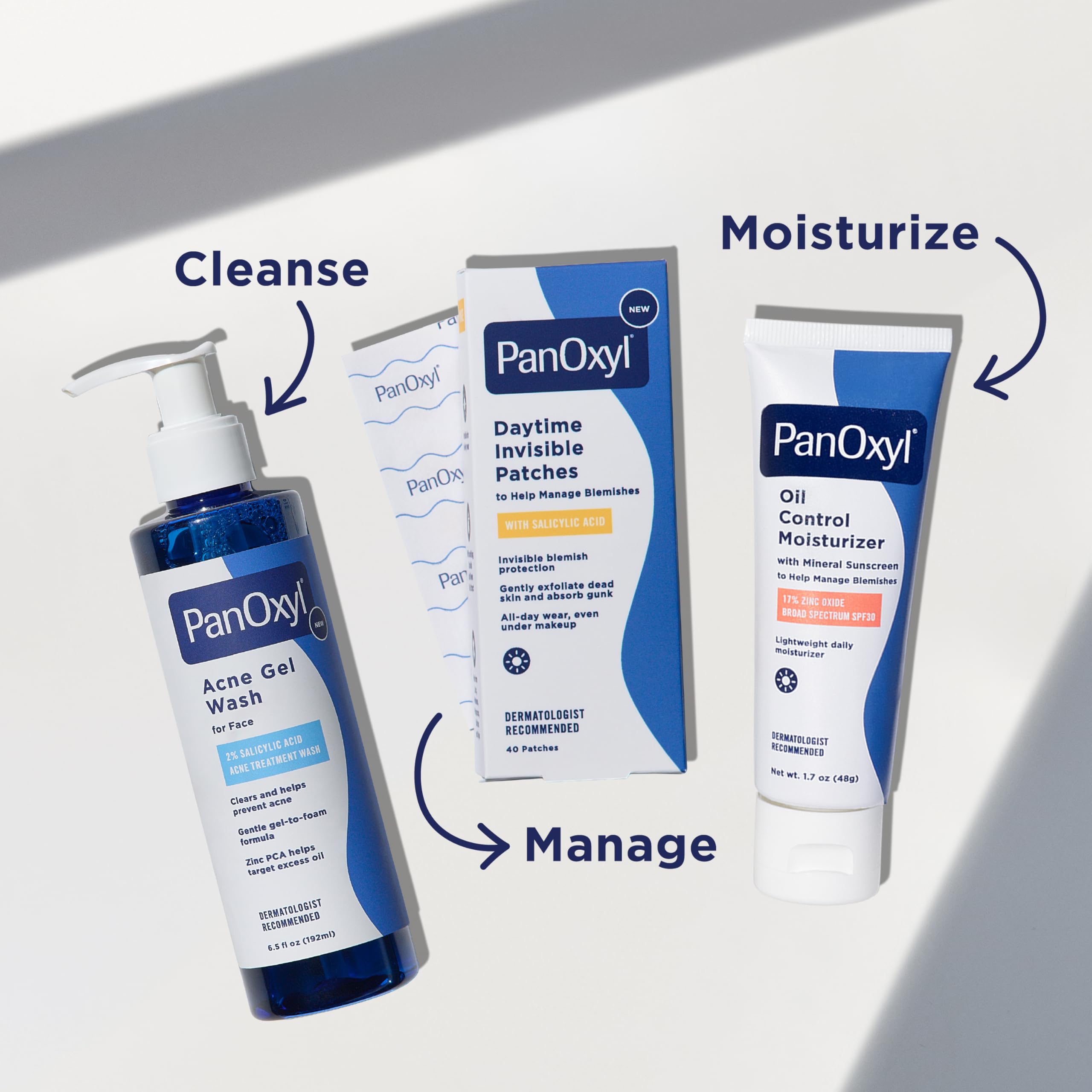 PanOxyl uso diario para piel sensible que busca control del brillo.