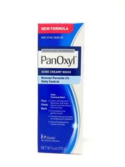 PanOxyl limpiador cremoso antiacné, botella de 6 onzas para limpieza suave.