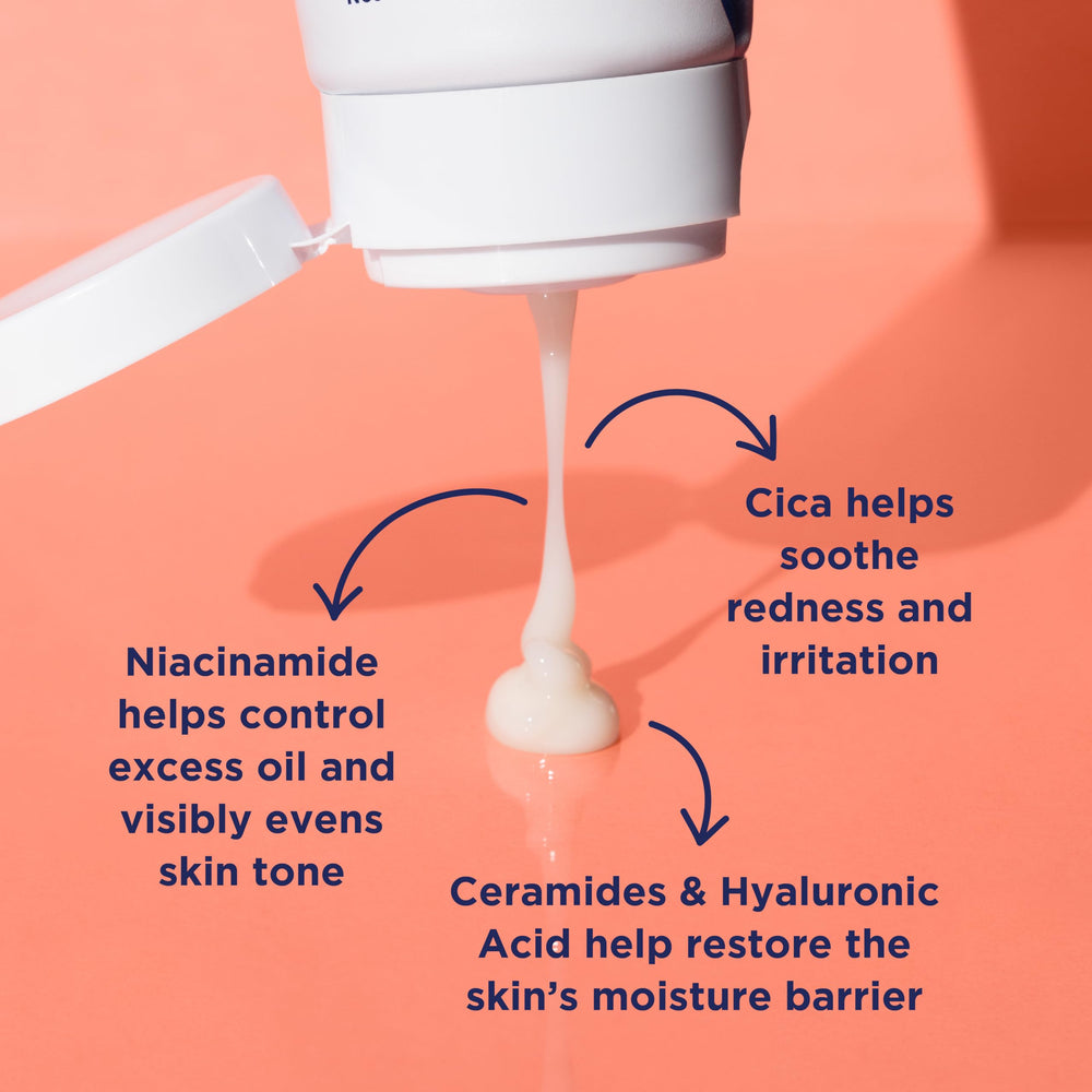 Niacinamida y ceramidas fortalecen la barrera para piel más estable.