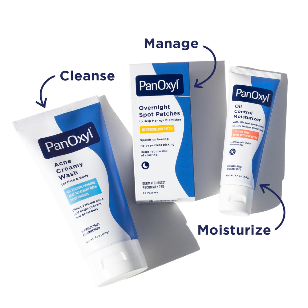 PanOxyl PM Overnight Spot Patches, dos tamaños, diseño que se adapta a distintas imperfecciones.