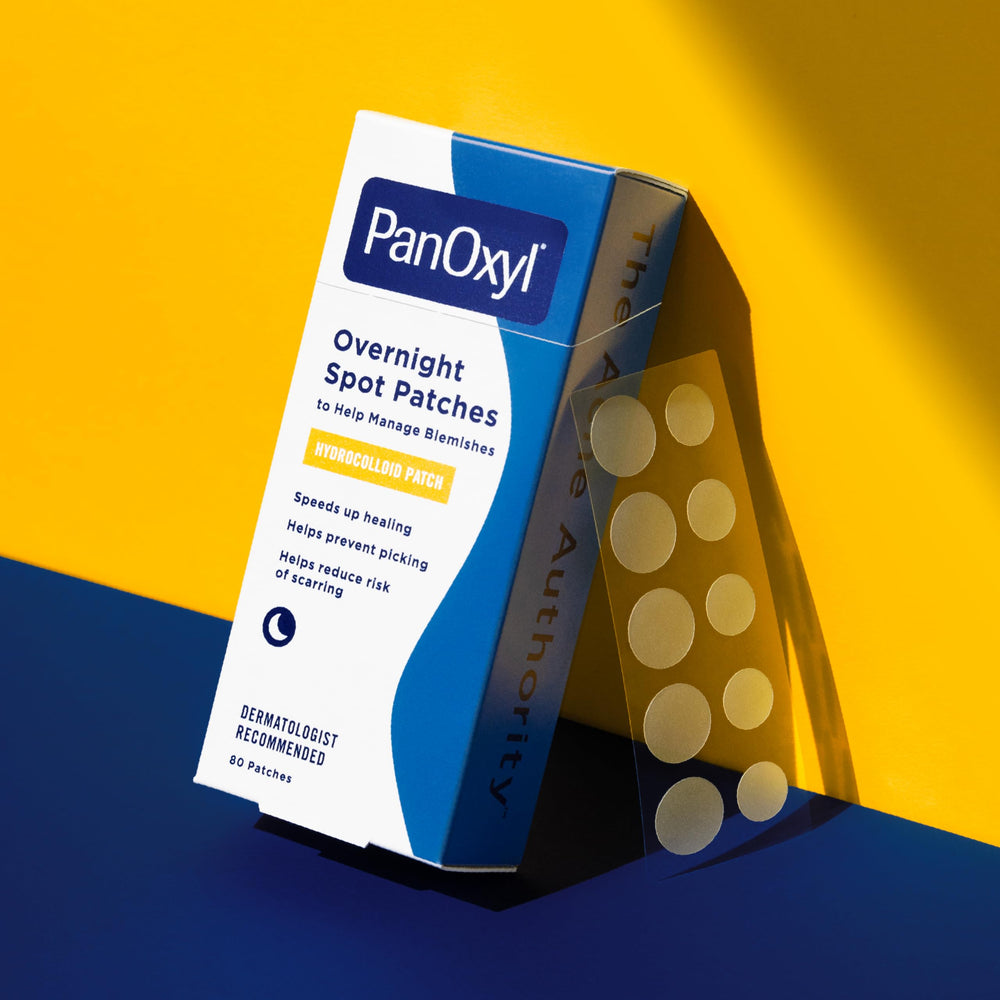 PanOxyl PM Overnight Spot Patches, uso fácil, se aplica antes de dormir para comodidad.