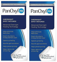 PanOxyl PM parches nocturnos: empaque con dos unidades para uso durante la noche.