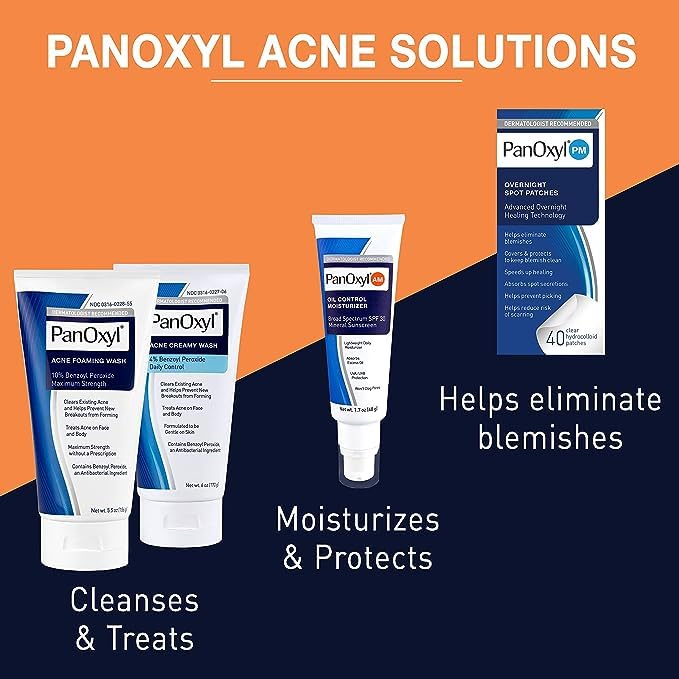 PanOxyl PM parche sin látex y sin parabenos para uso diario.