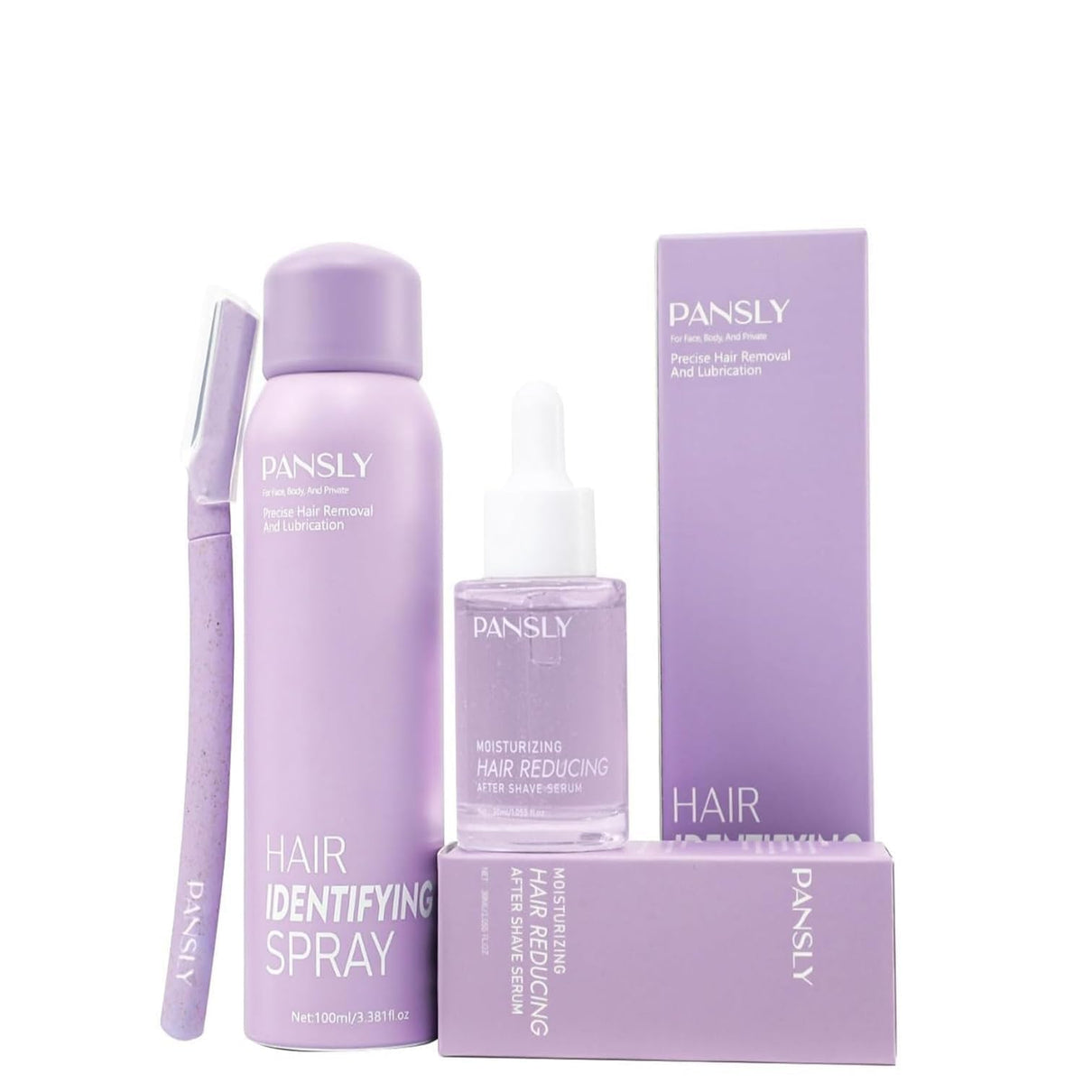 PANSLY Hair Identifying Spray Bottle helps mark hair for precise shaving and smoother skin.
