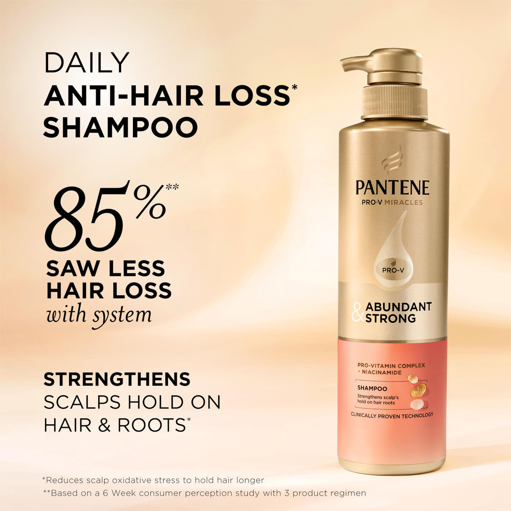 Pantene Abundante y Fuerte champú, espuma cremosa para cabello más saludable
