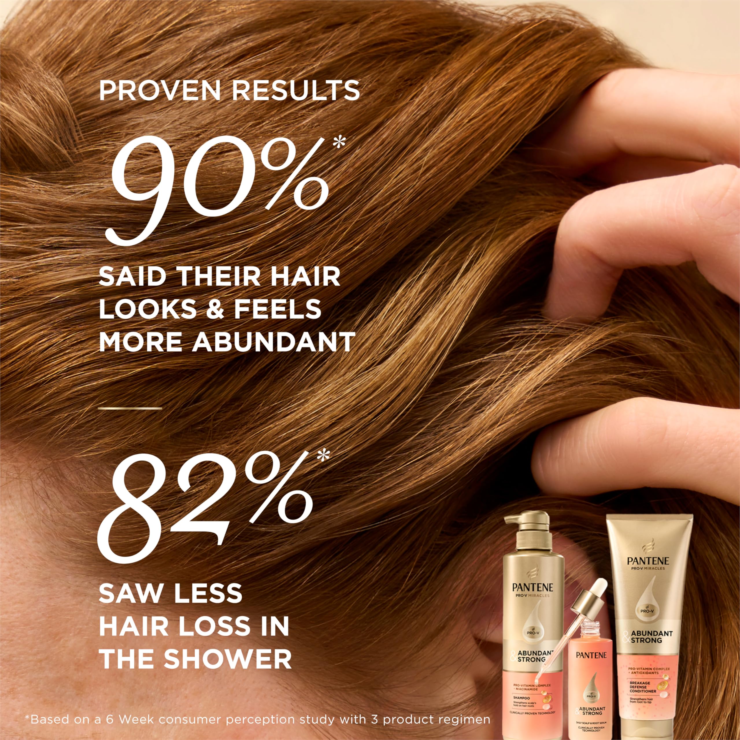 Pantene Abundante y Fuerte champú para uso diario, limpieza suave que cuida el cuero cabelludo