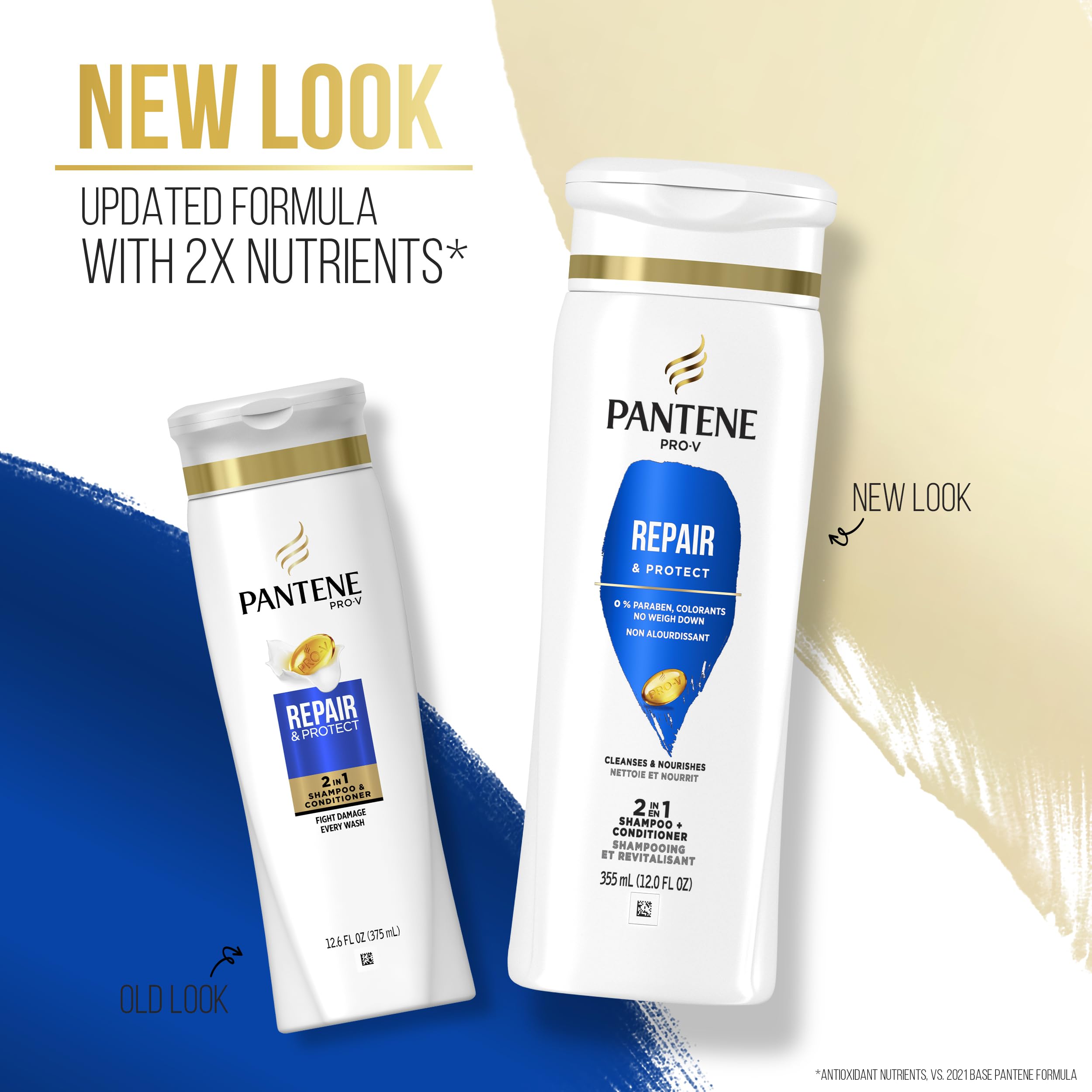Pantene 2 en 1, brillo visible y cabello suave al instante.