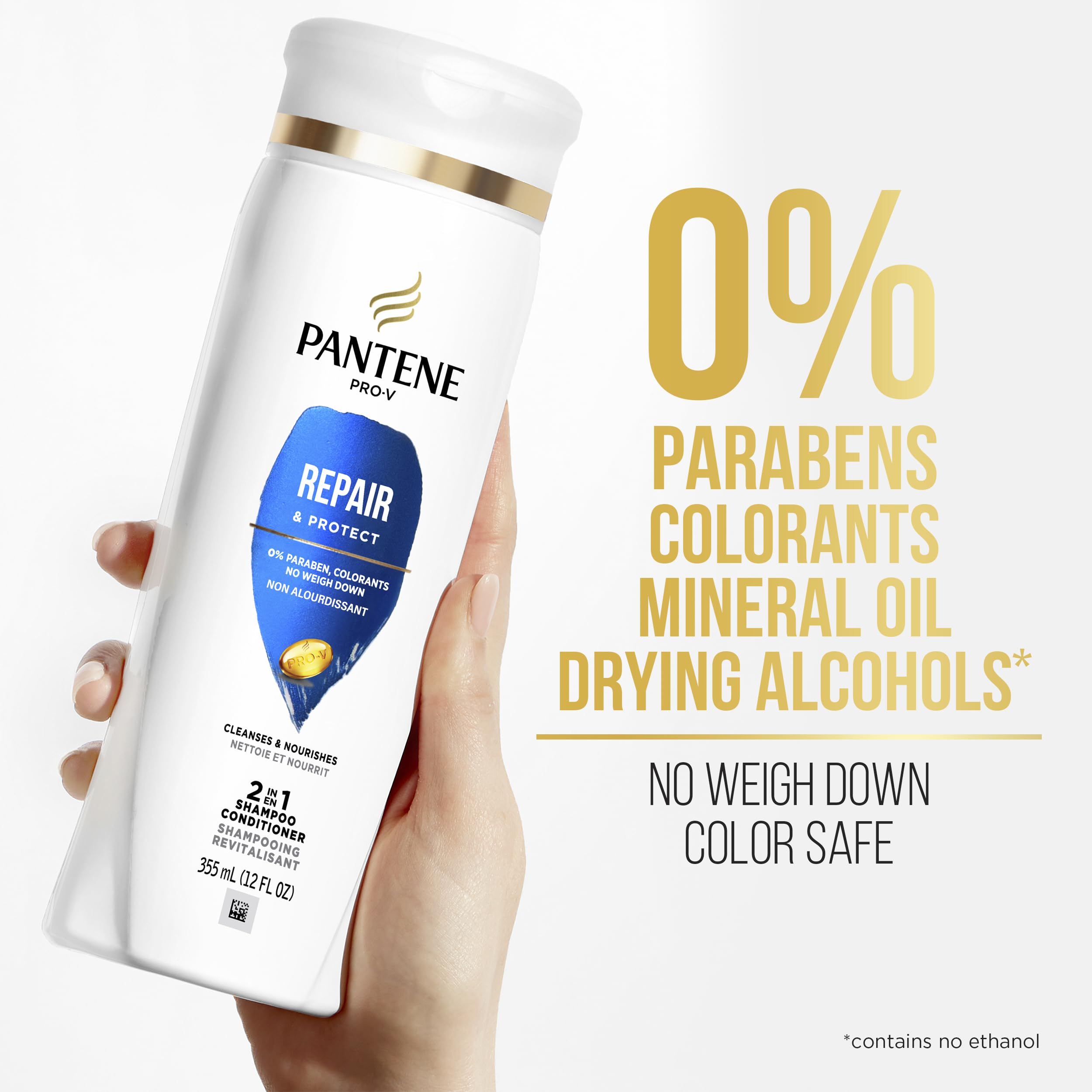 Pantene 2 en 1, cabello fuerte ante el uso diario.