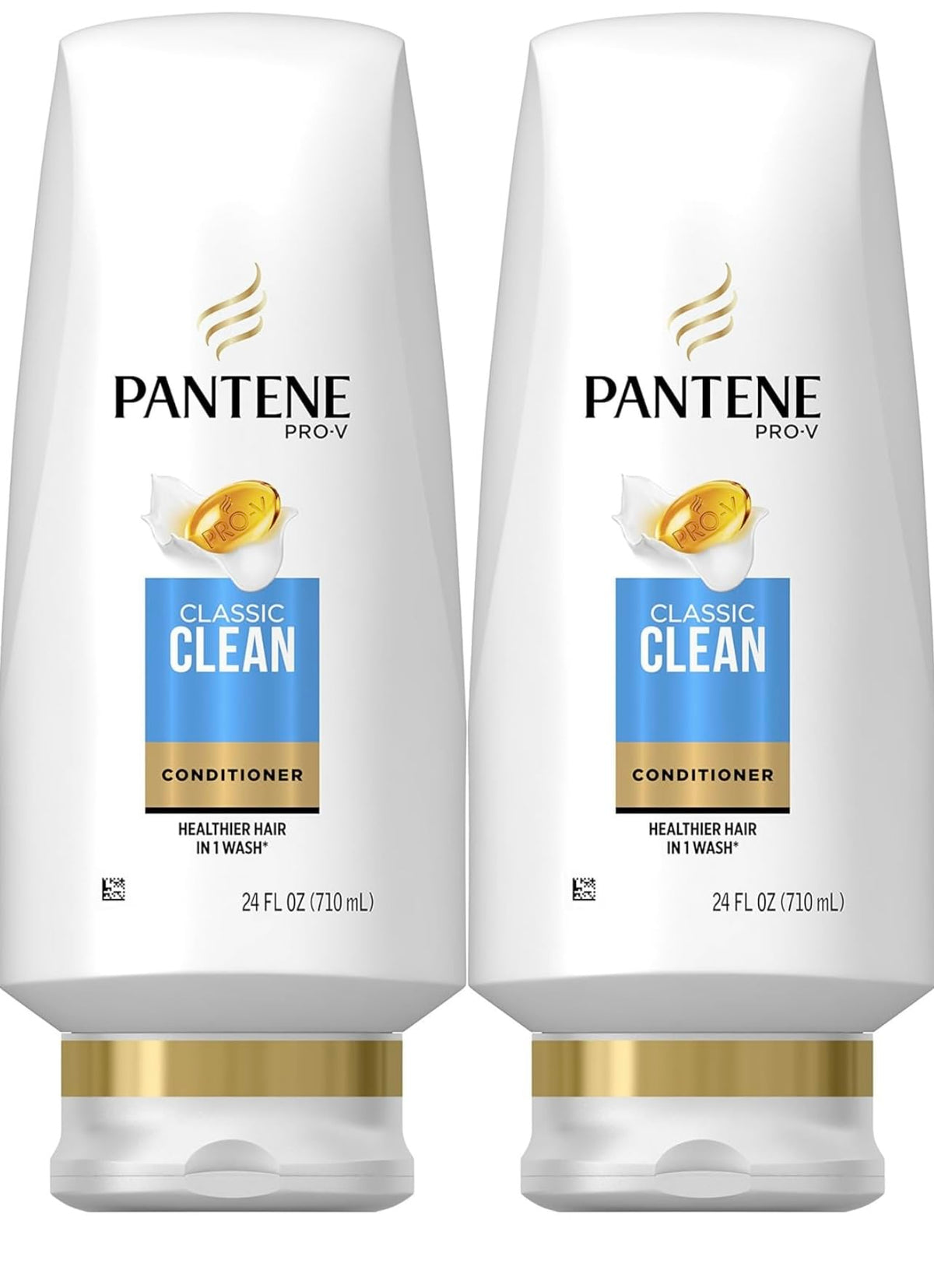 Pantene Classic Clean Conditioner dual-pack bottles for daily moisturizing and shine.