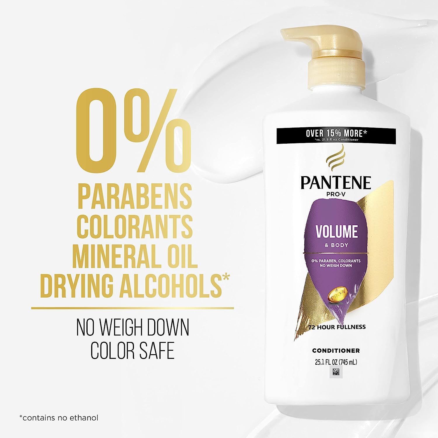 Pantene color-safe formula label on bottle.