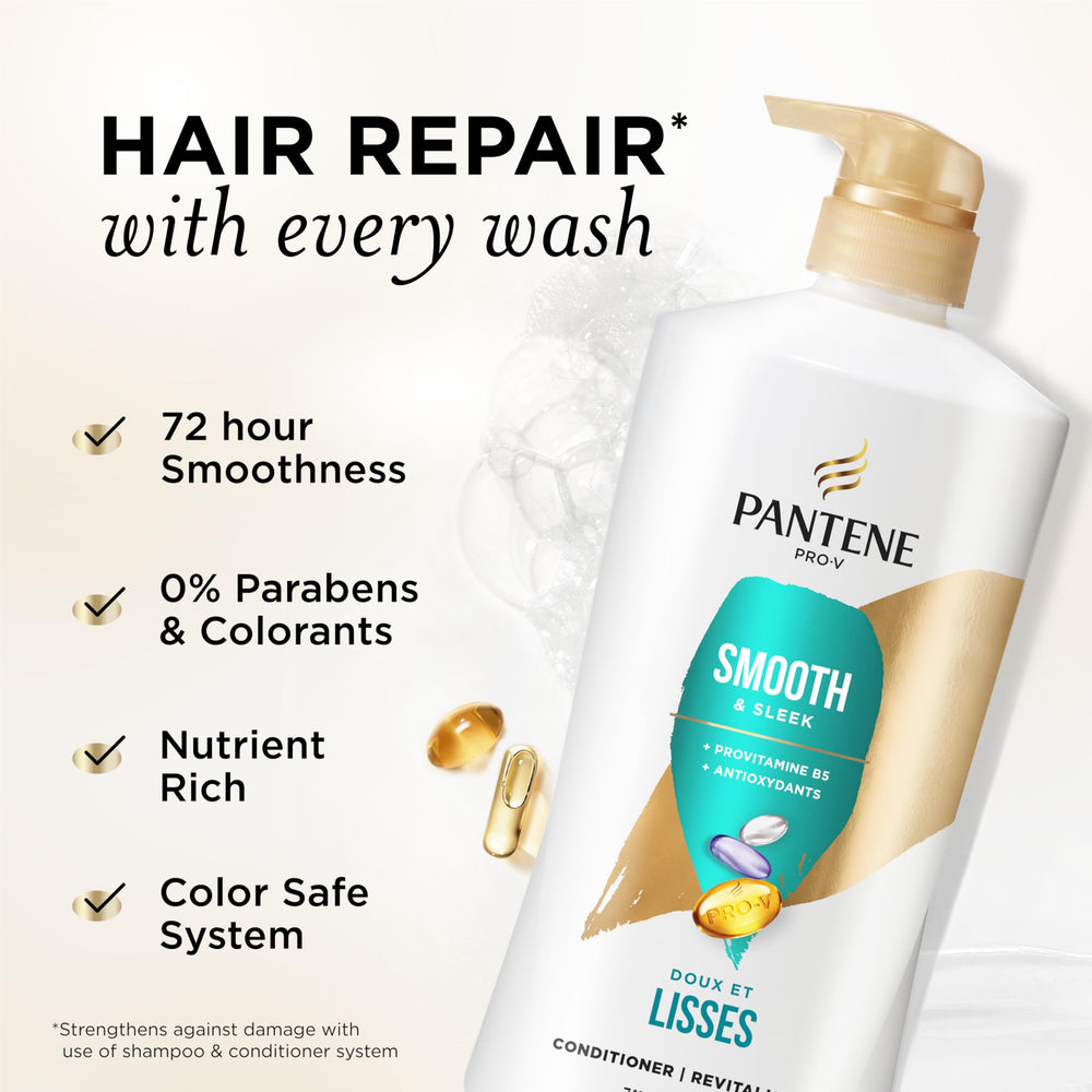 Pantene Condicionador Pro-V Nutrición, botella, antioxidantes y pH balanceado para cabello suave.