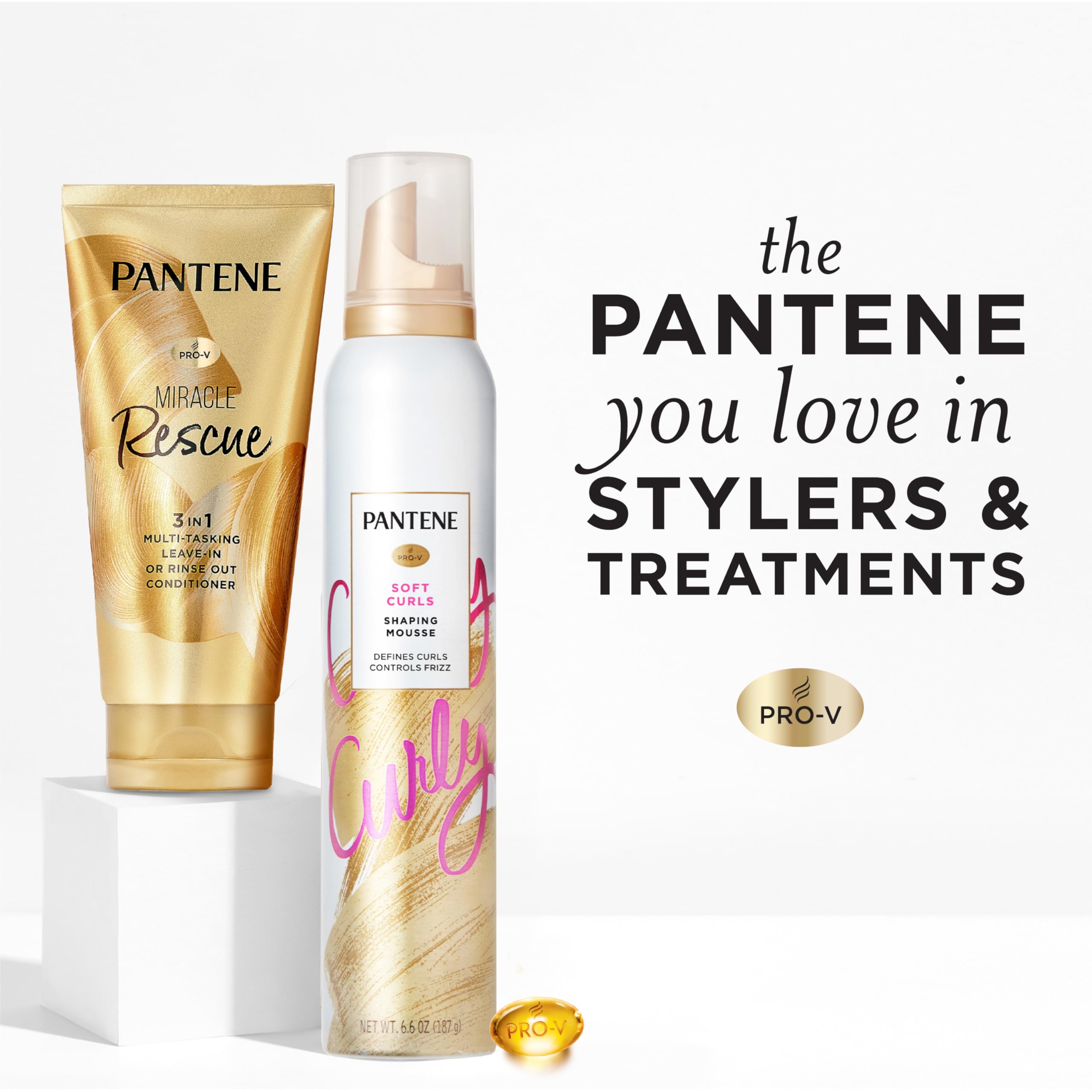 Conjunto triple de Pantene Curl Mousse 6.6 onzas.