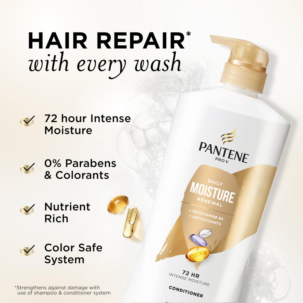 Pantene doble paquete Renovación Hidratación, mayor hidratación para cabello liso o rizado