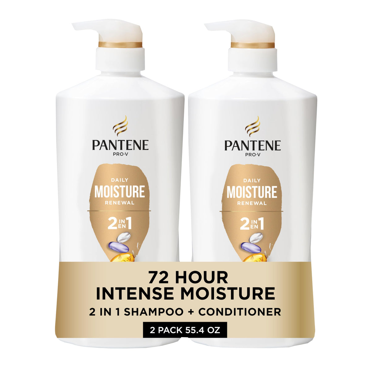 Pantene 2 en 1: botella vertiendo para lavado suave