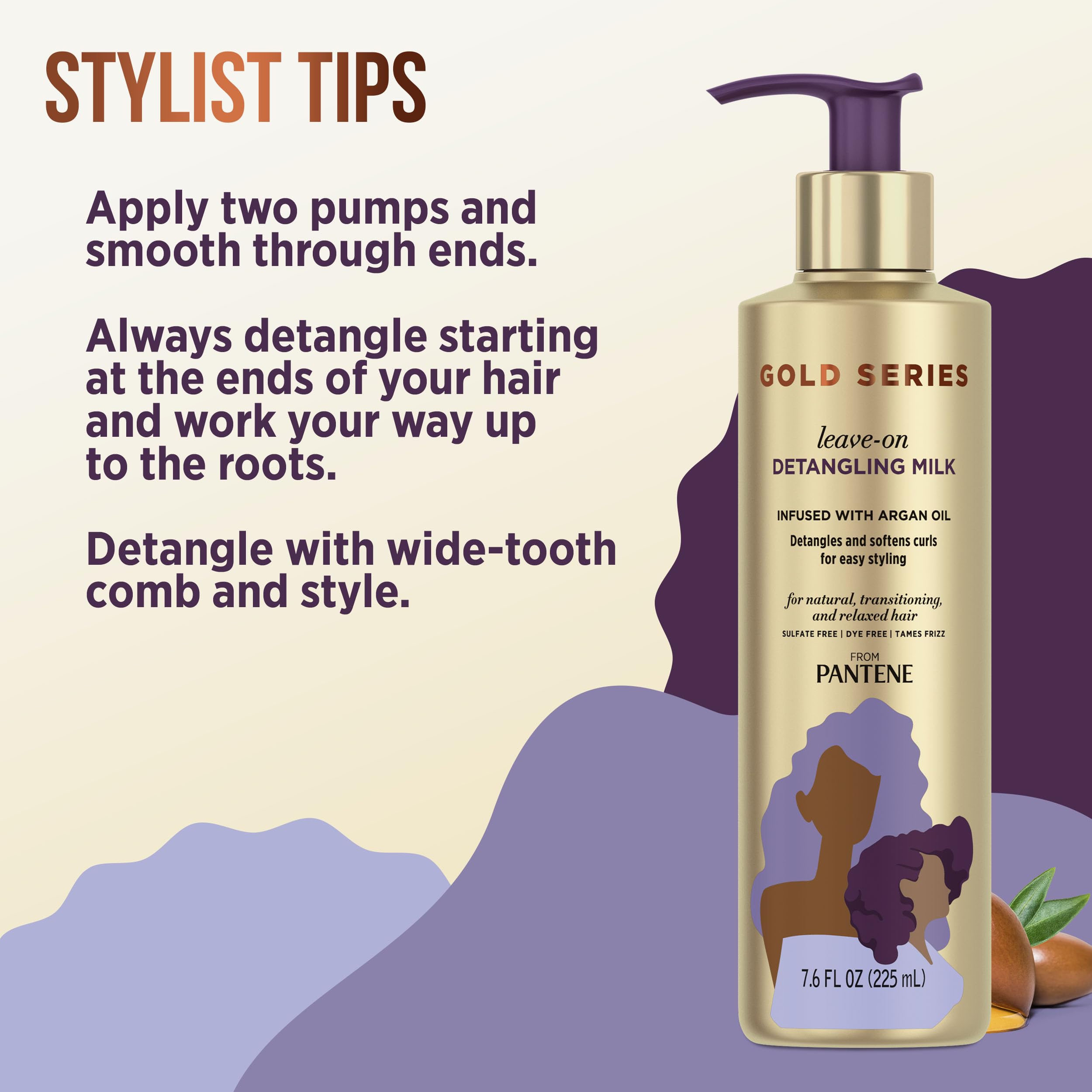 Pantene Gold Series aplicación-dos-pulsos ayuda a desenredar puntas.