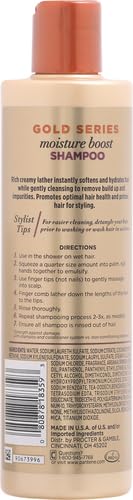 Creamy lather image emphasizing rich cleansing in Pantene Gold Series Boost Shampoo.