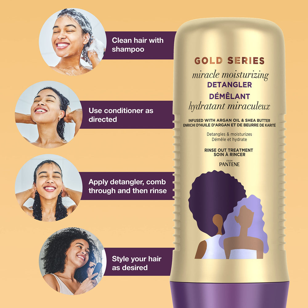Pantene Gold Series Desenredante para cabello rizo sedoso y suave.