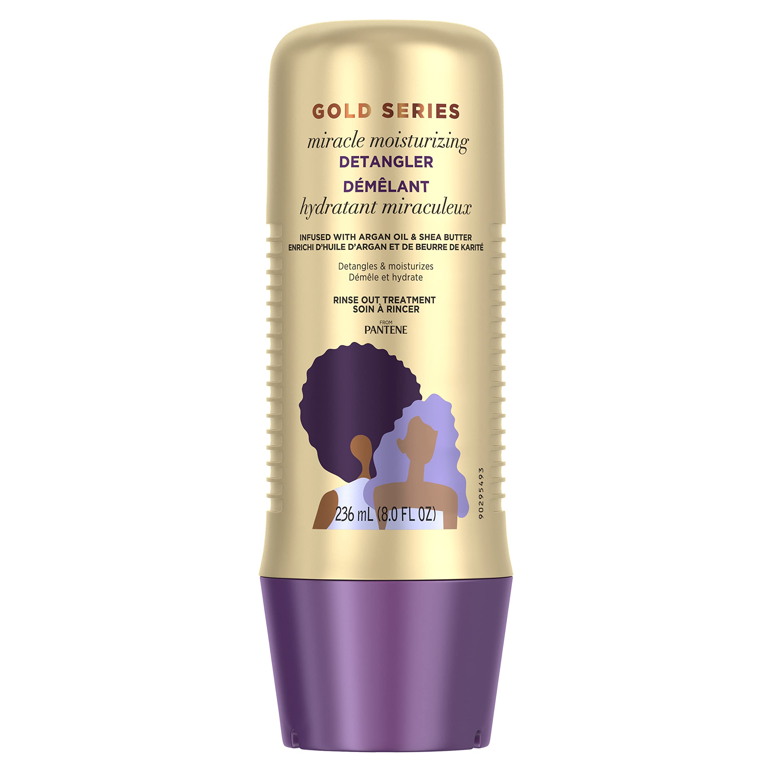 Pantene Gold Series Desenredante con aceite de argán para rizos suaves al peinar.