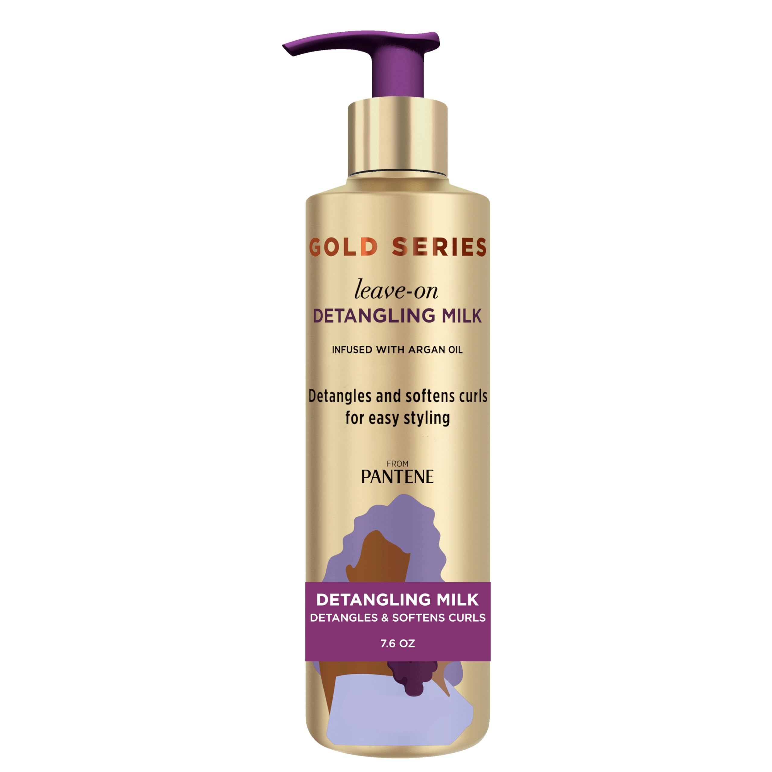 Pantene Gold Series leche-desenredante para cabello rizado desenreda y suaviza rizos.